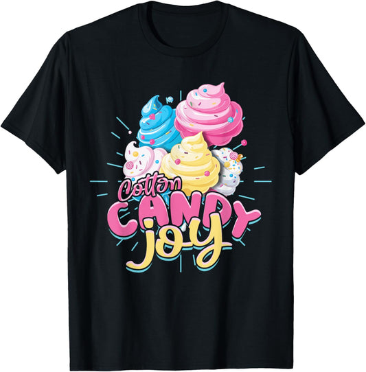 Candy Confectionery Cotton Candy Joy T-Shirt - T-Shirt | Black