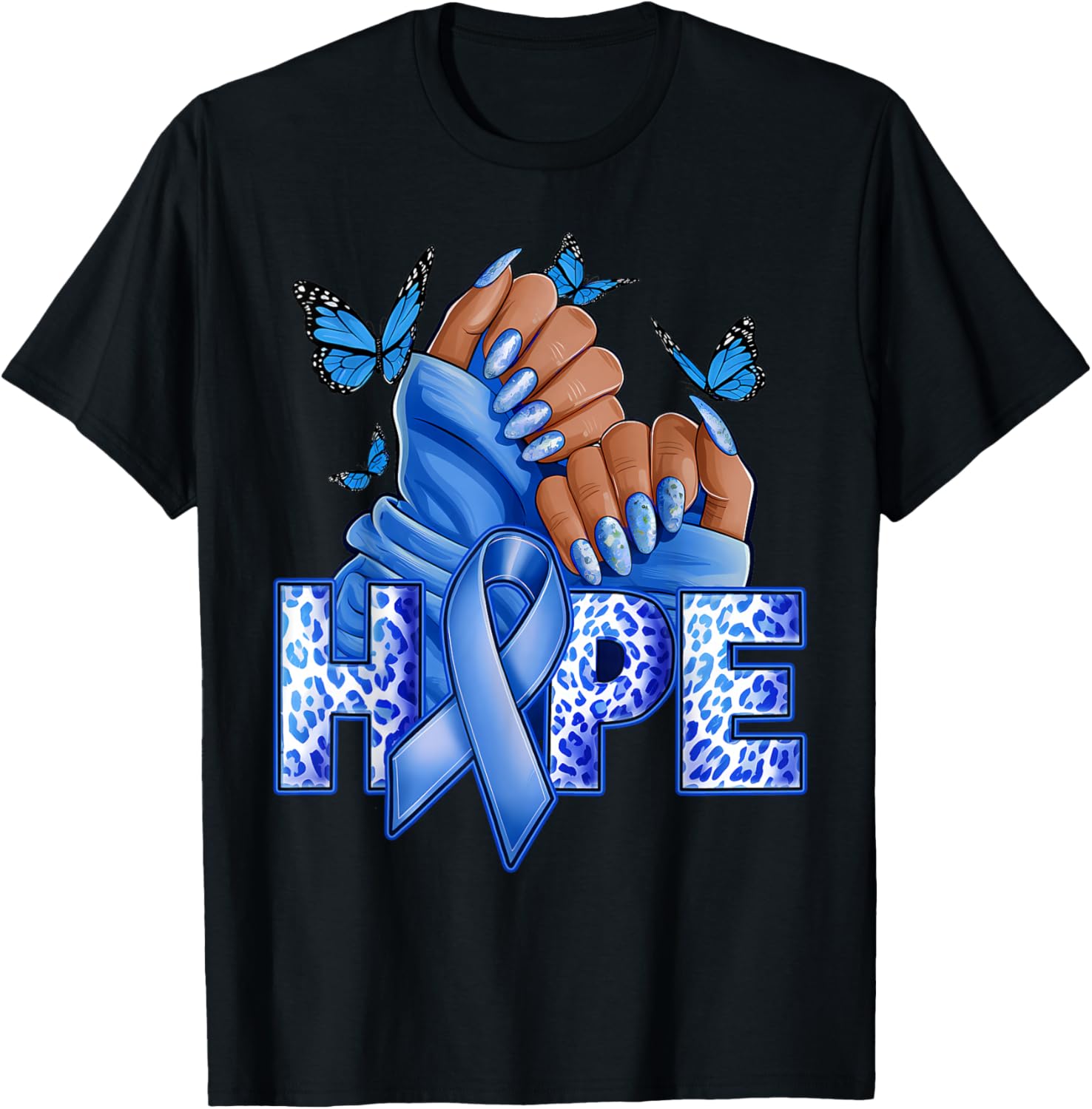 Hope Diabetes Type 1 Ribbon Type 2 Diabetes Awareness Women T-Shirt - T-Shirt | Black