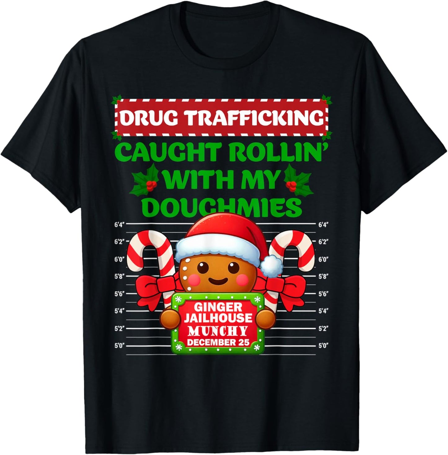 Funny Gingerbread Inmate Christmas Matching Family Group Set T-Shirt - T-Shirt | Black