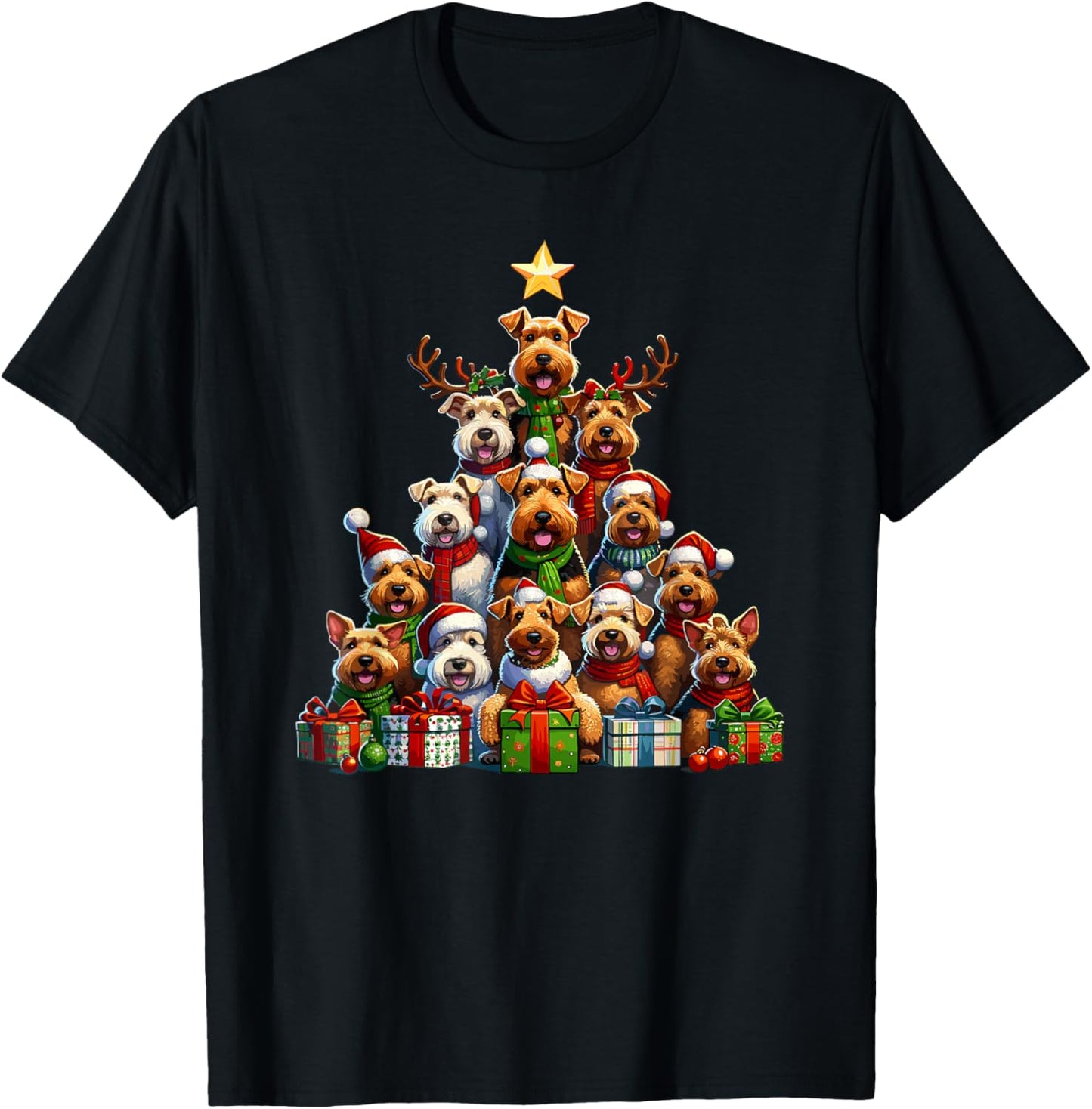 Christmas Tree Welsh Terrier T-Shirt - T-Shirt | Black