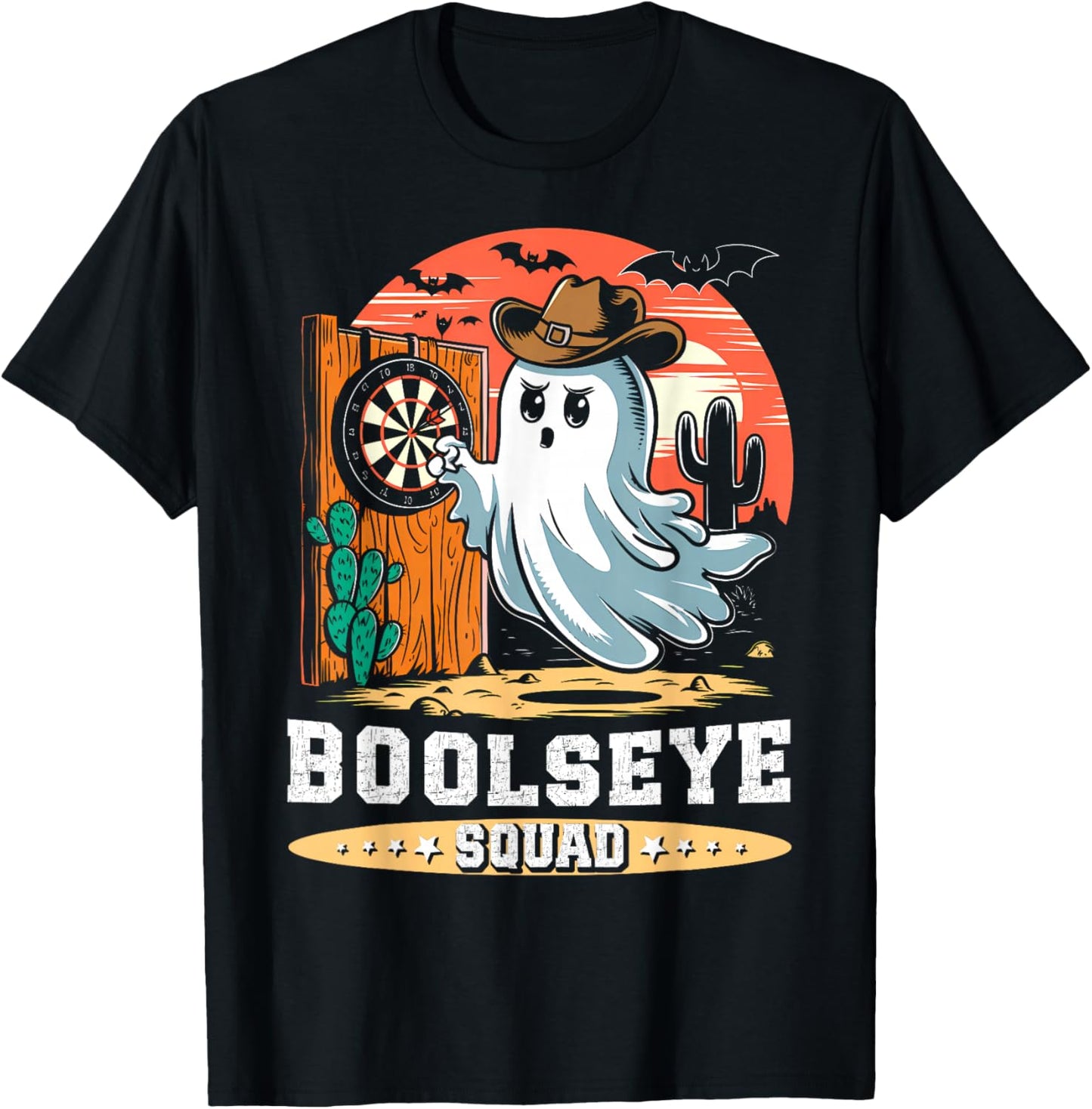 Boolseye Squad Halloween Darts Ghost Bullseye Player Darts T-Shirt - T-Shirt | Black