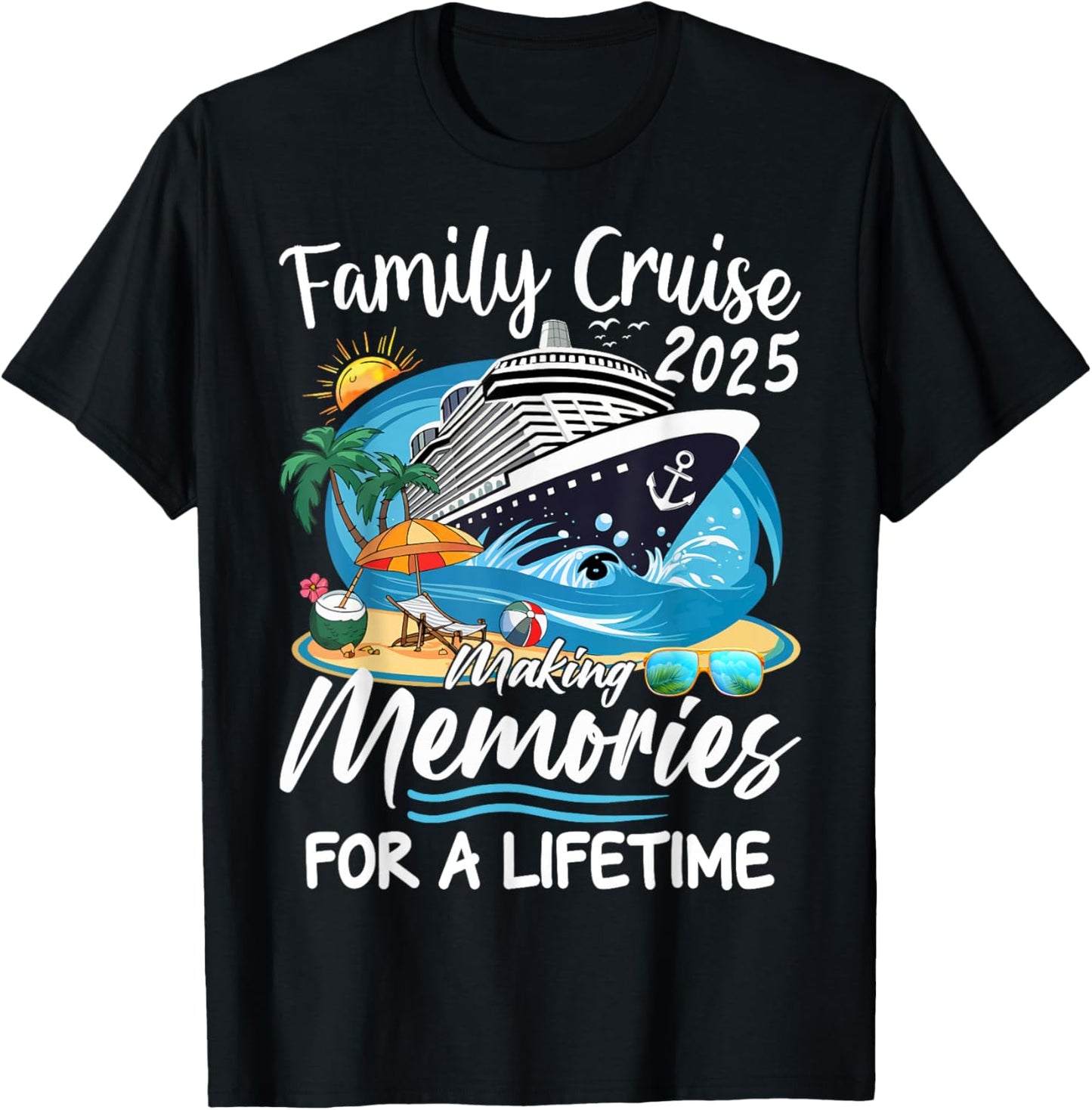 Family Cruise 2025 Vacation Family Reunion Cruise Ship Party T-Shirt - T-Shirt | Black