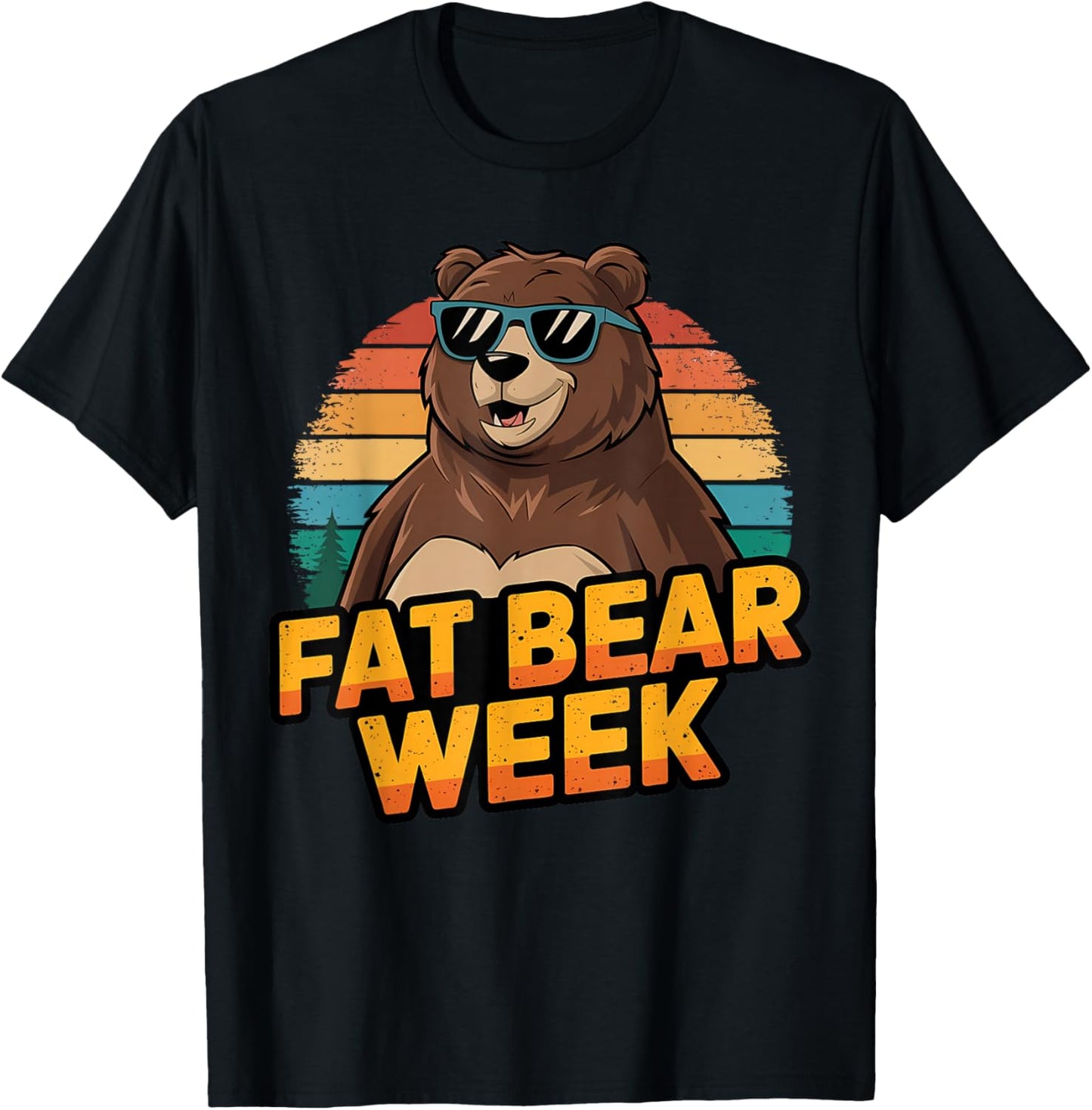 Fat Bear Week Retro Bear Sunglasses Nature Lovers T-Shirt - T-Shirt | Black