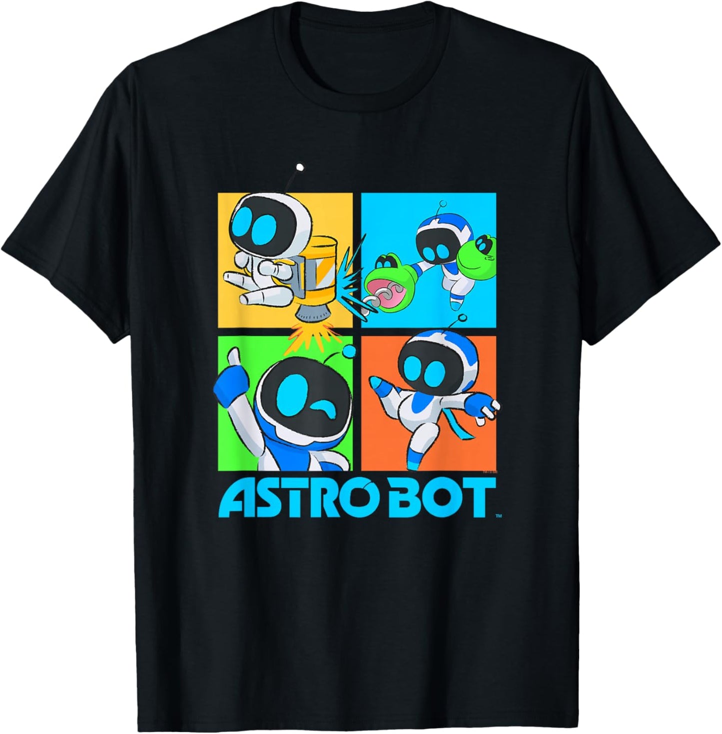 Astro Bot Rescue Mission Fighting Pose Video Game T-Shirt - T-Shirt | Black