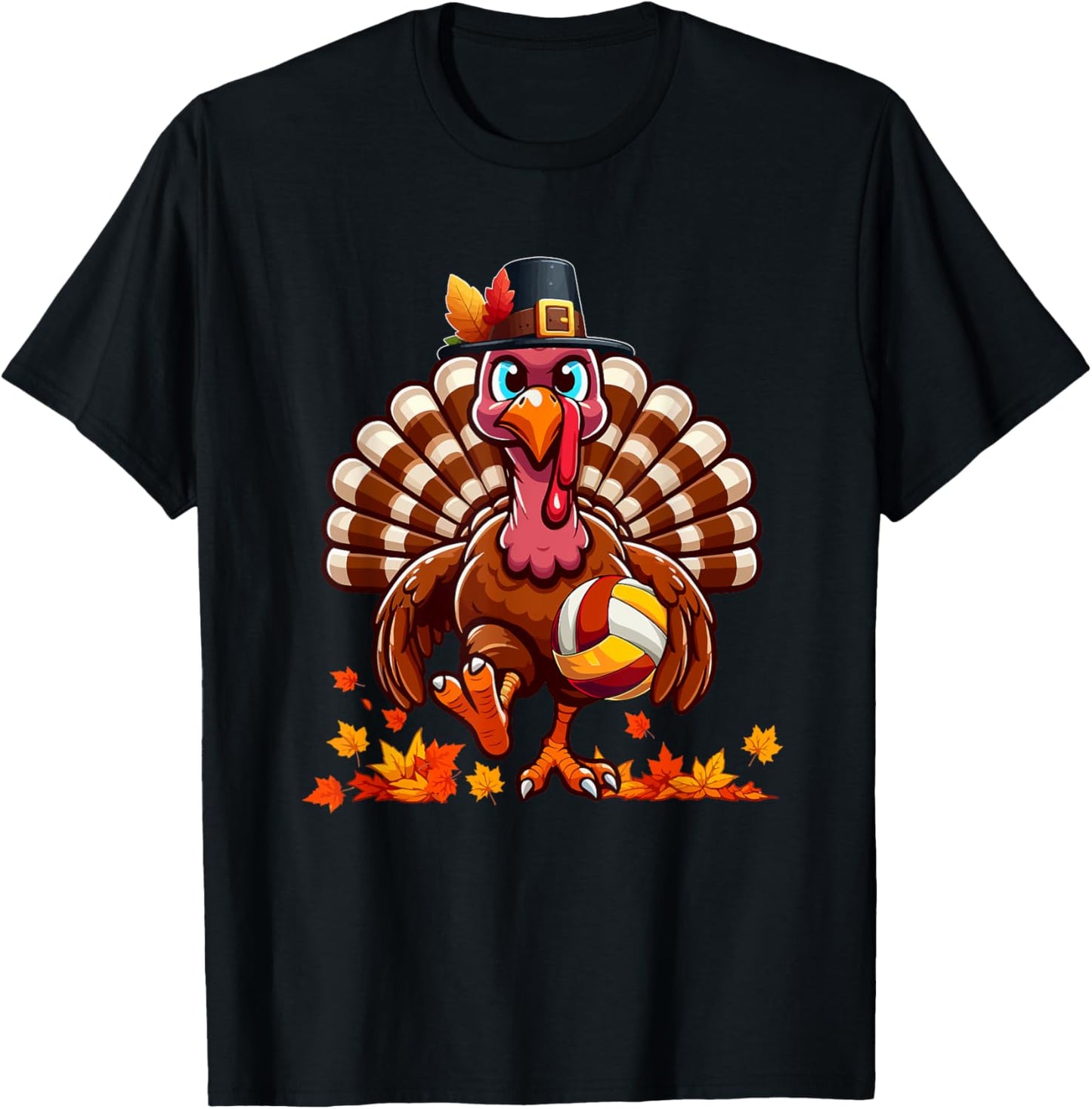 Turkey Thanksgiving Volleyball Equipment Matching Player T-Shirt - T-Shirt | Black