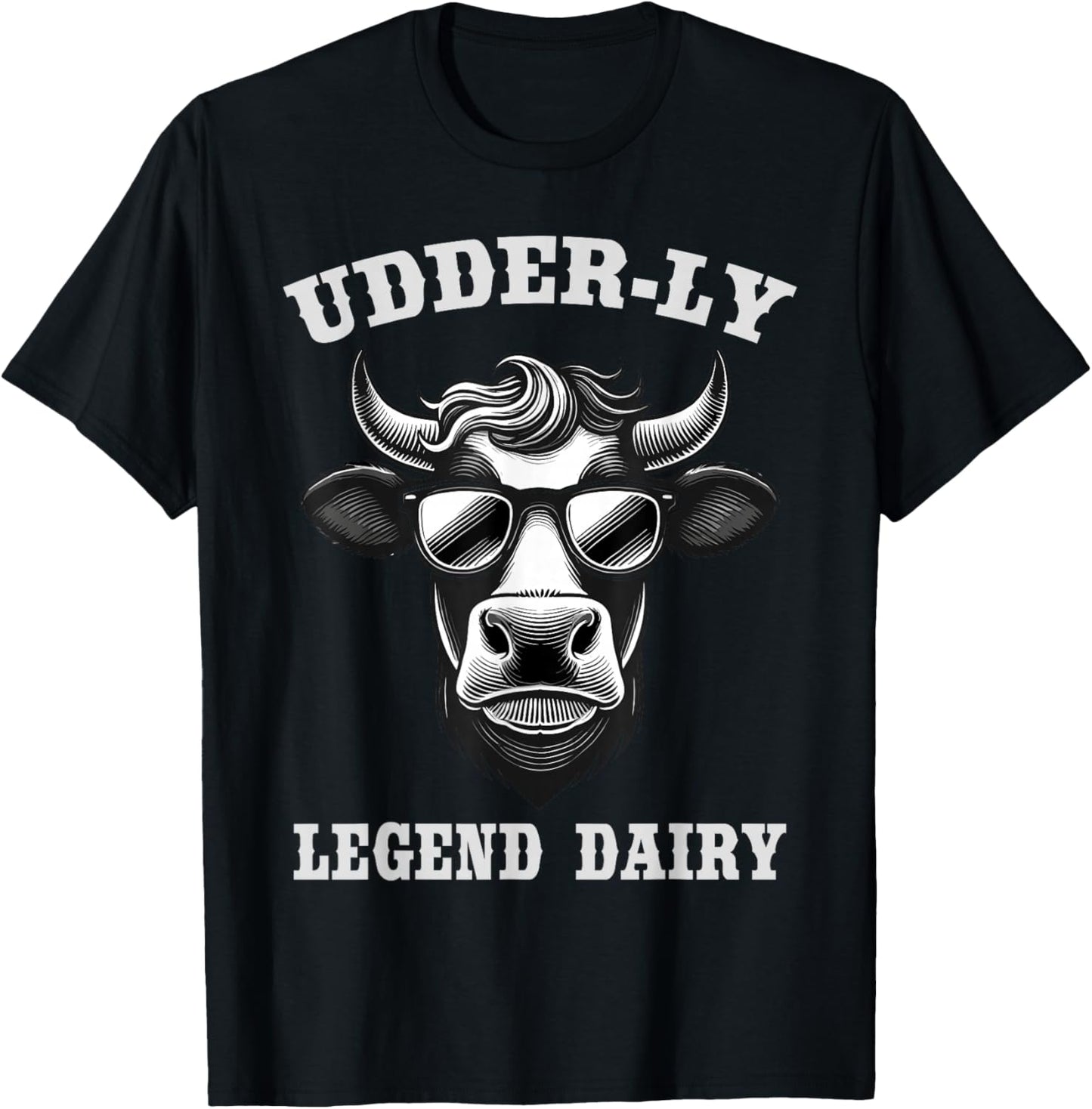 Cow legend dairy udderly fun cow pun farmer country western T-Shirt - T-Shirt | Black