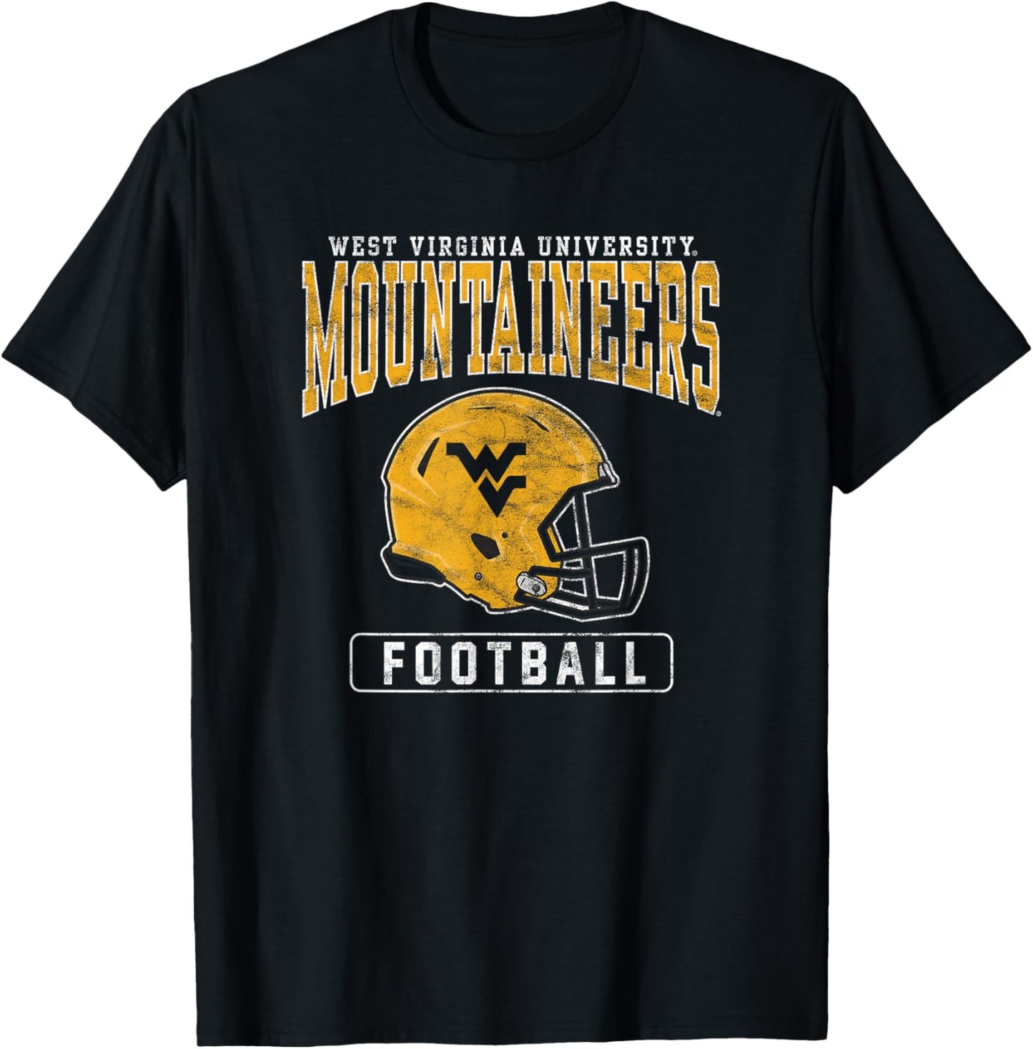 West Virginia University Mountaineers Football Helmet T-Shirt - T-Shirt | Black