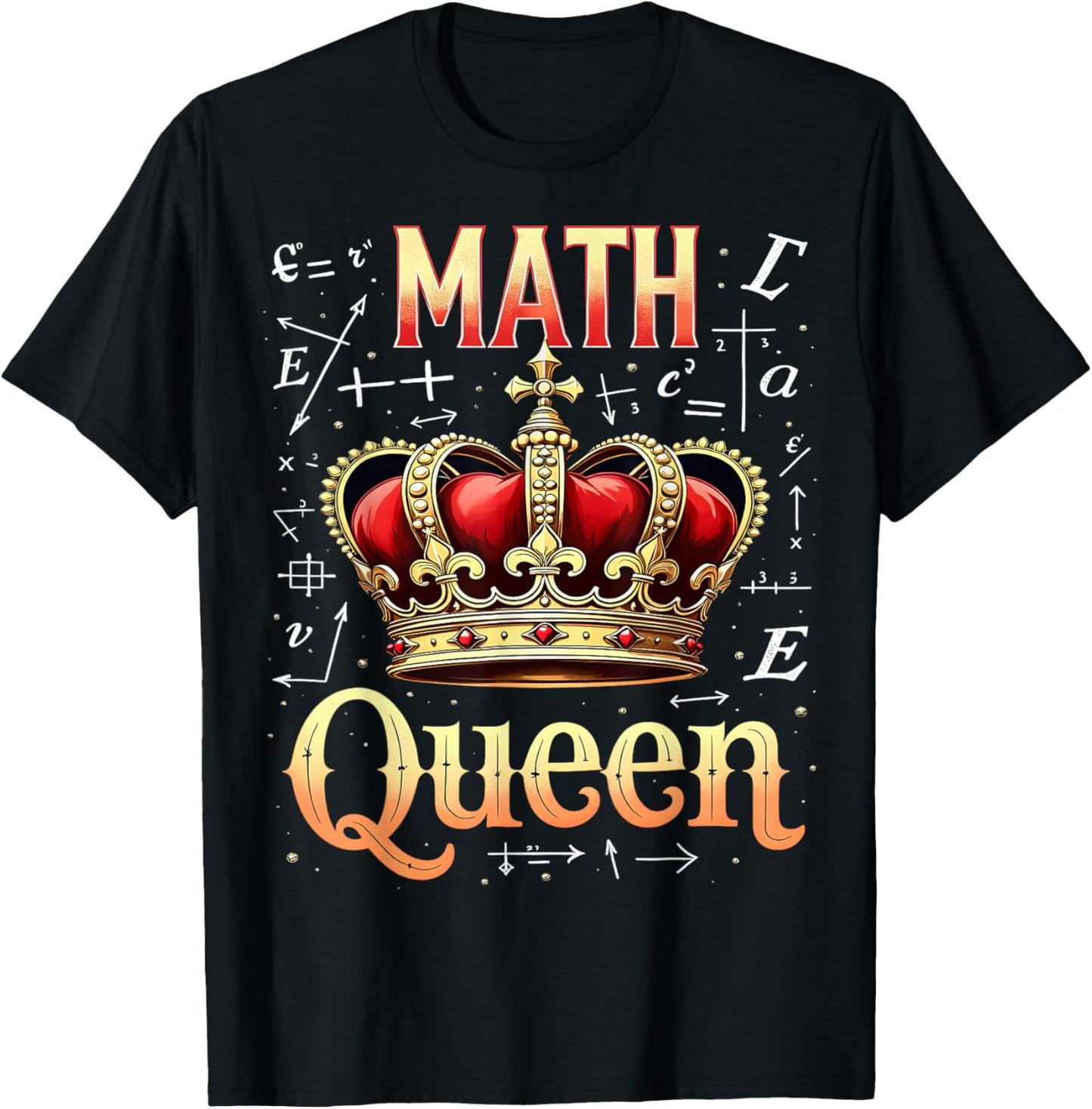 Math Queen Crown Funny Math Lover T-Shirt - T-Shirt | Black