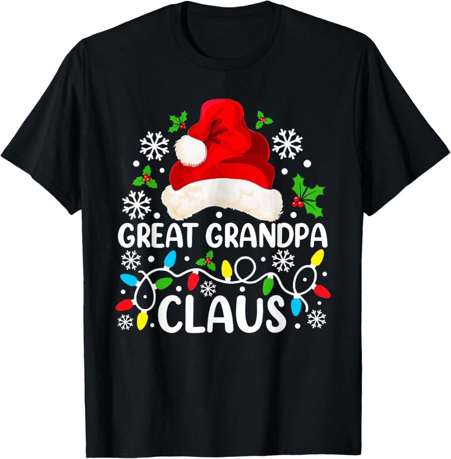 Great Grandpa Claus Funny Christmas Family Matching T-Shirt - T-Shirt | Black