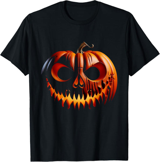 Spooky Pumpkin Face Monster Halloween Costume T-Shirt - T-Shirt | Black