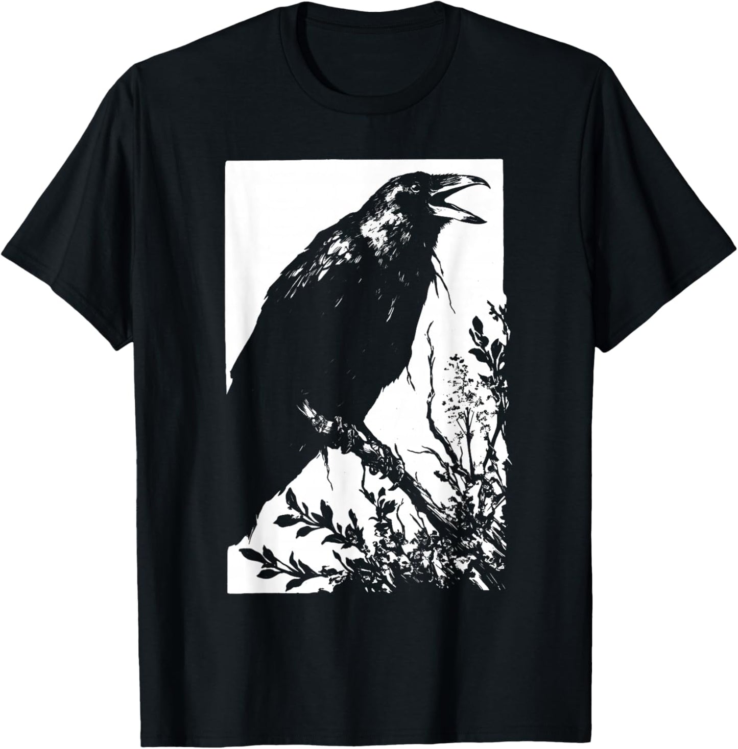 Crow Weirdcore Goblincore Punk Goth Aesthetic Creepy Horror T-Shirt - T-Shirt | Black