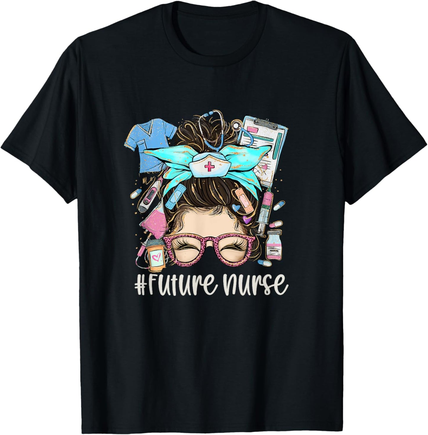 Future Nurse Funny Nursing Student Nurse School In Progress T-Shirt - T-Shirt | Black