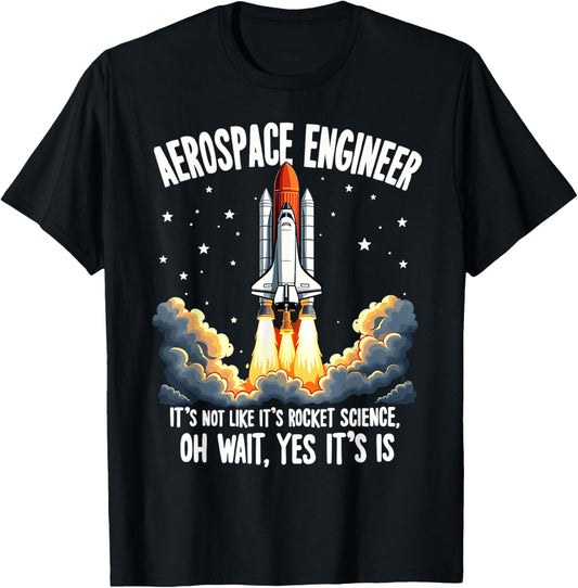 Cool Aerospace Engineer Women Rocket Scientist Space T-Shirt - T-Shirt | Black