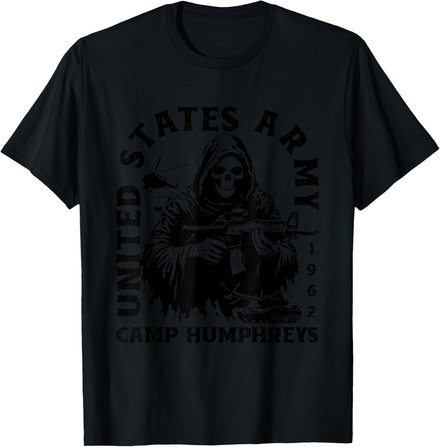 Camp Humphreys South Korea Military Base Veteran Vintage T-Shirt - T-Shirt | Black