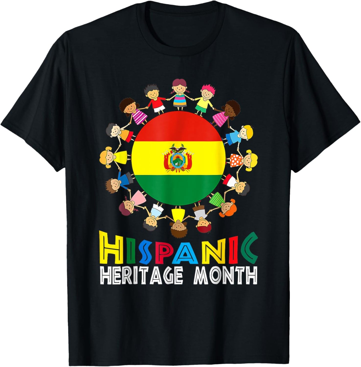 Bolivian Flag Hispanic Heritage Bolivia Boy Girl Kids T-Shirt - T-Shirt | Black