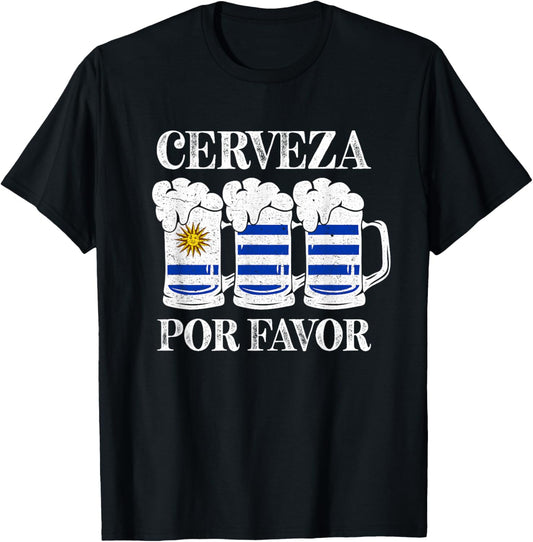 Cerveza Por Favor Funny Uruguay Party Uruguayan Beer Festival T-Shirt - T-Shirt | Black