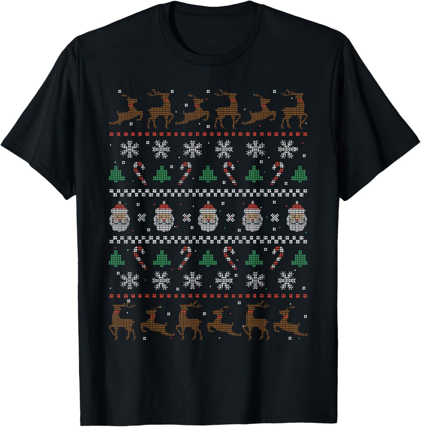 Xmas Ugly Christmas Sweater T-Shirt - T-Shirt | Black