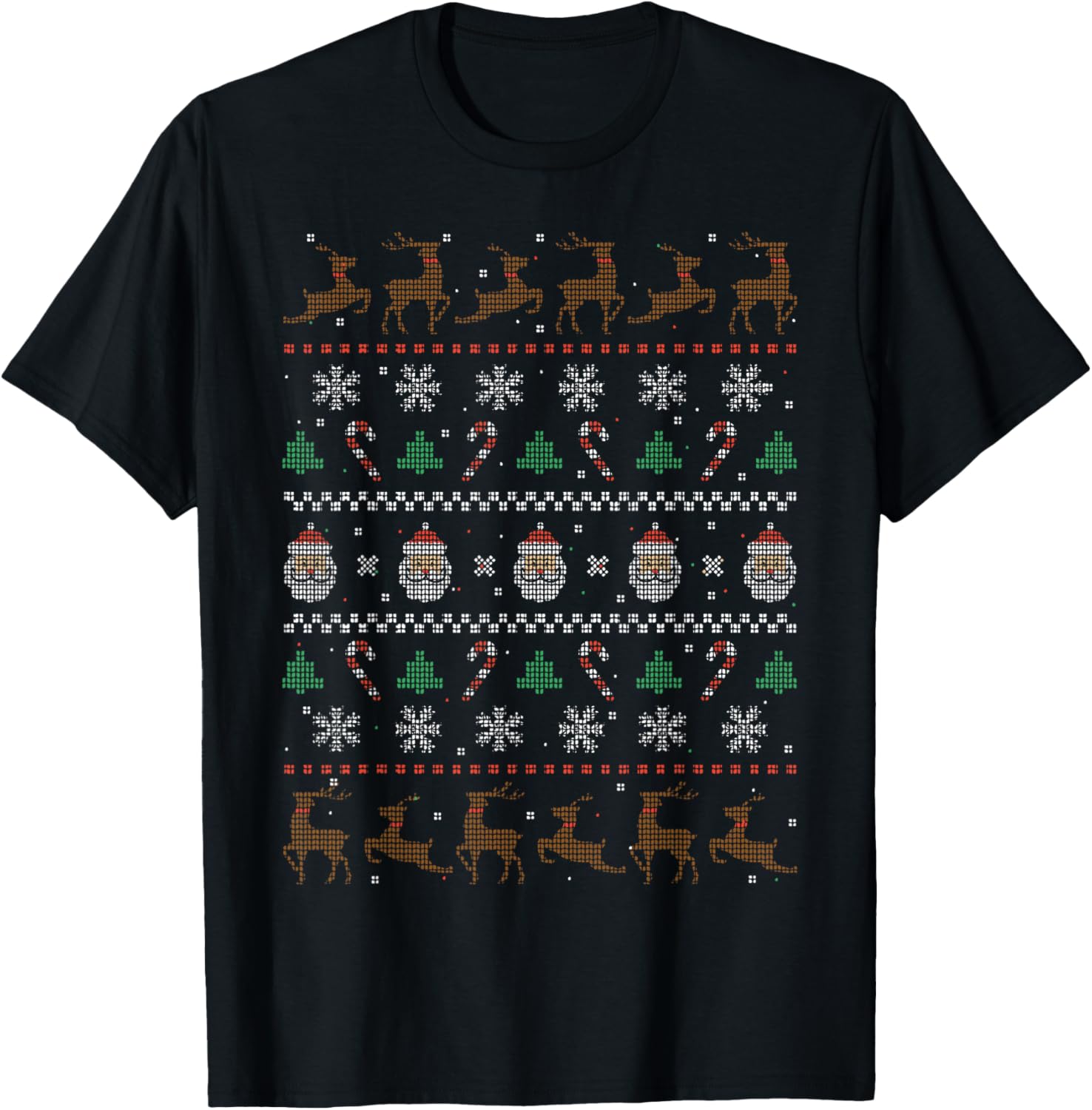 Xmas Ugly Christmas Sweater T-Shirt - T-Shirt | Black