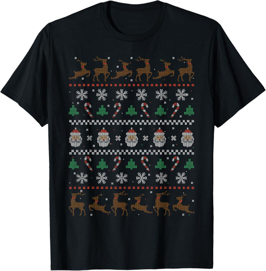 Xmas Ugly Christmas Sweater T-Shirt - T-Shirt | Black