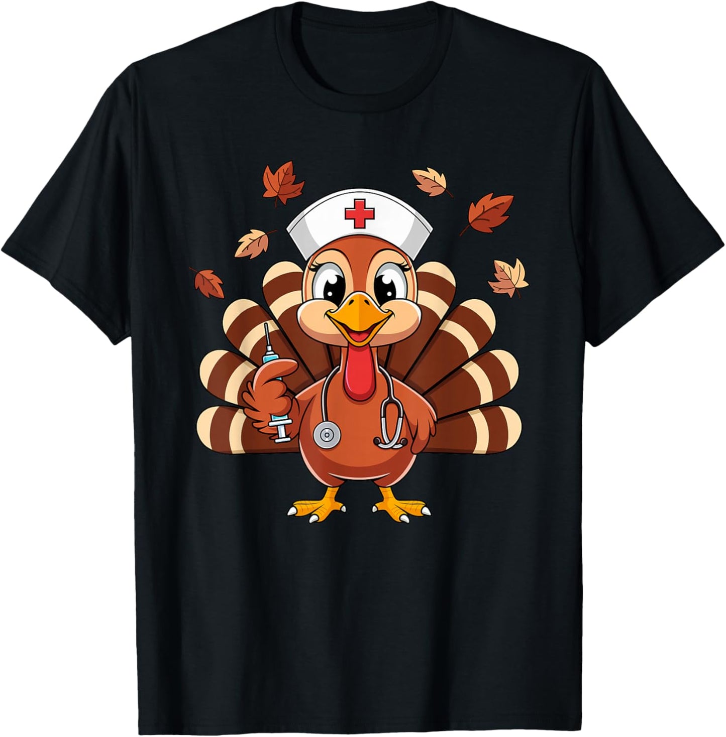 Thanksgiving Nurse Turkey RN ICU ER NICU Nurse Crew Women T-Shirt - T-Shirt | Black