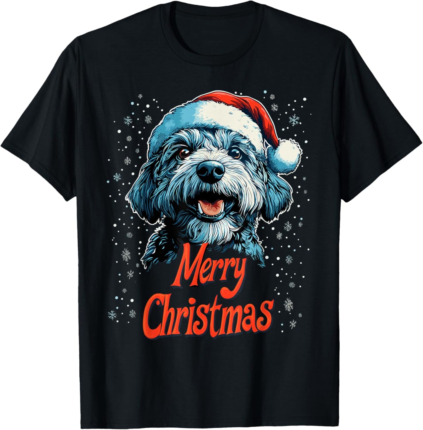 Funny Doodle Santa Merry Christmas Goldendoodle Lover Pajama T-Shirt - T-Shirt | Black