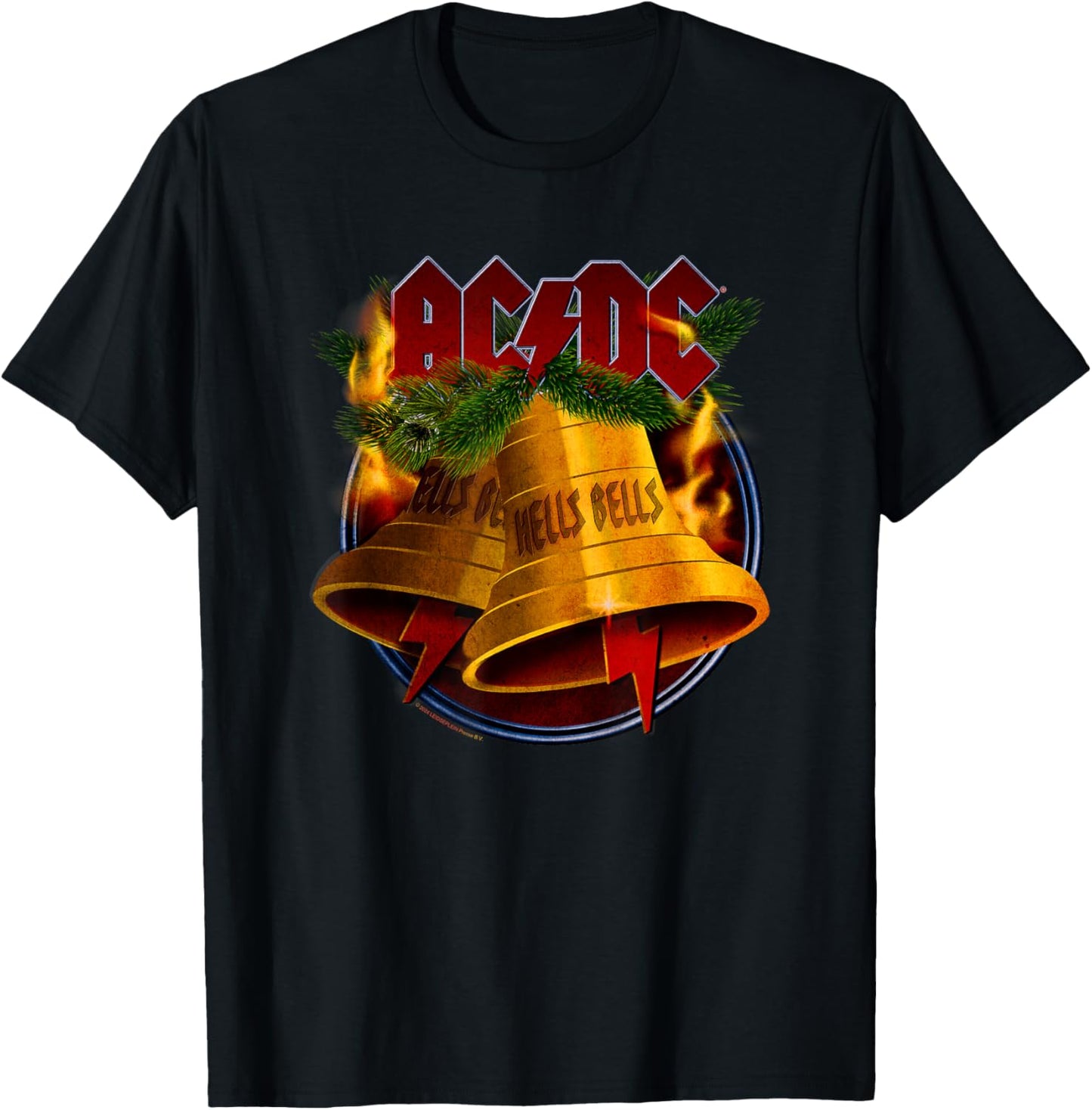Official AC/DC Hells Bells Christmas Music Merch for Fans T-Shirt - T-Shirt | Black