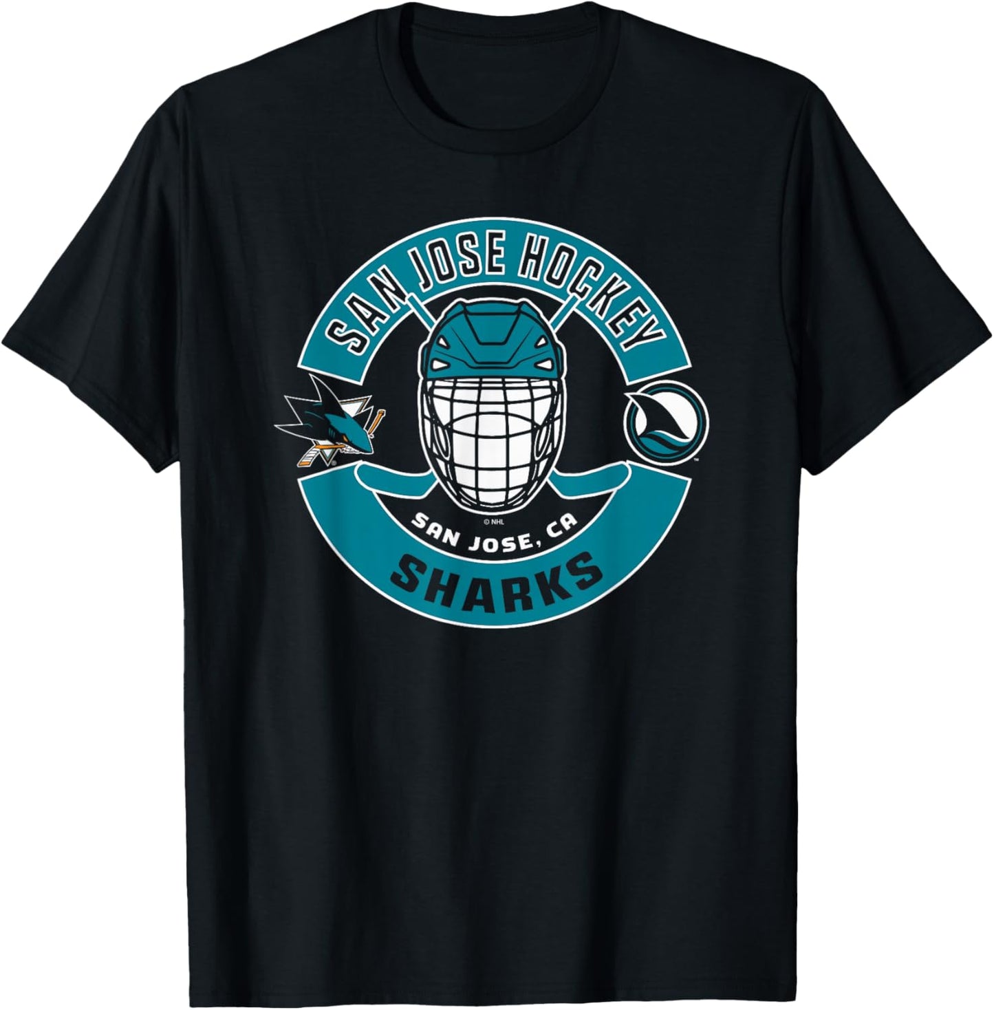 San Jose Sharks Mask Black Officially Licensed T-Shirt - T-Shirt | Black
