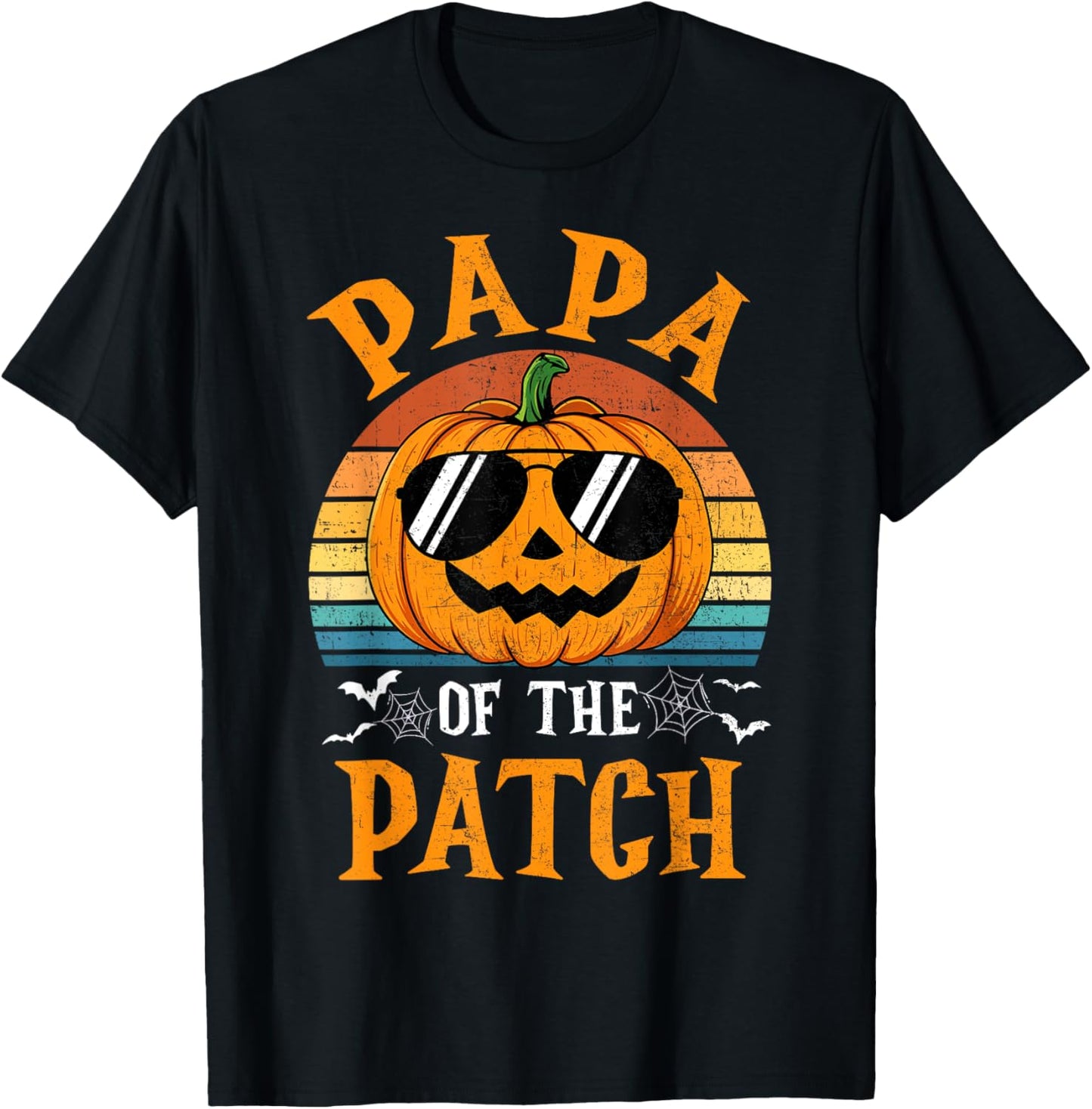 Pumpkin Papa Of The Patch Halloween Costume Family T-Shirt - T-Shirt | Black