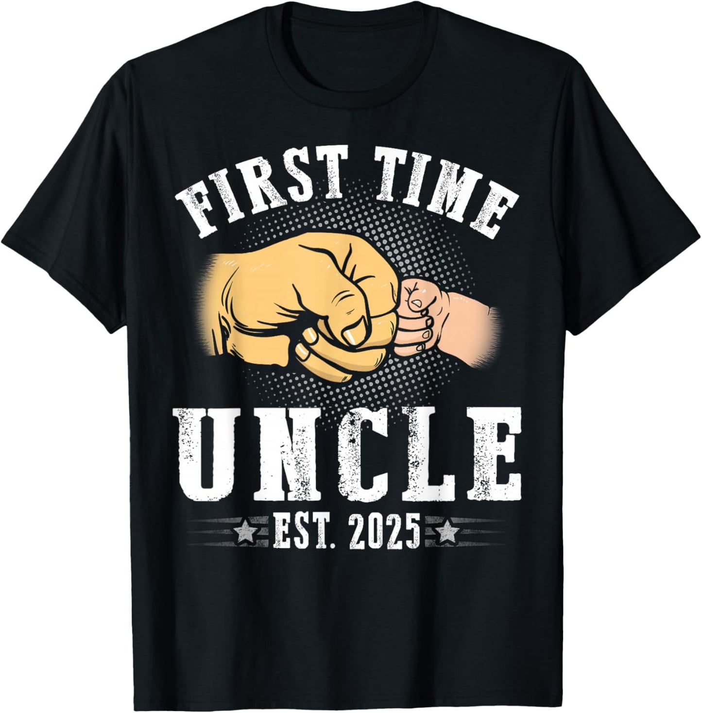 First time Uncle Est 2025 Father's Day Soon To Be Uncle T-Shirt - T-Shirt | Black