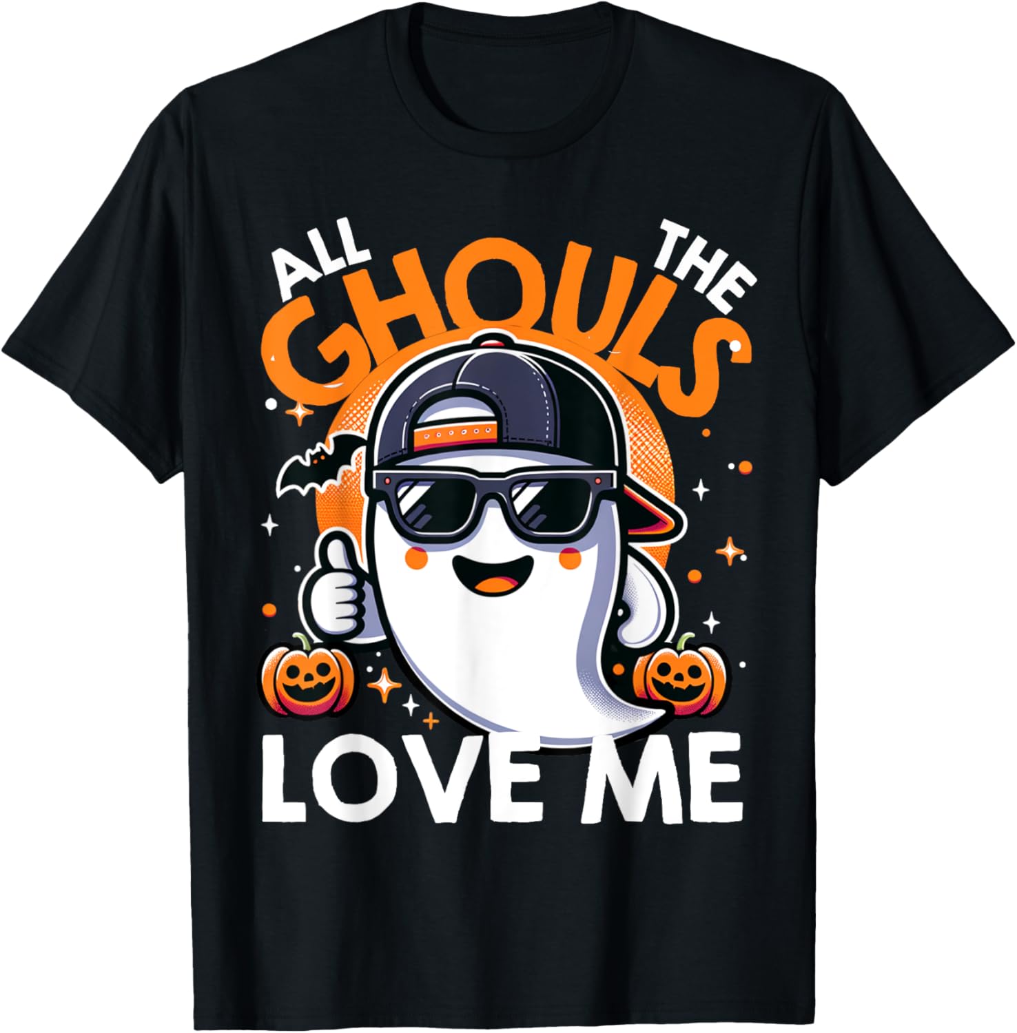 All The Ghouls Love Me Halloween Ghost Kids Boys Toddler T-Shirt - T-Shirt | Black