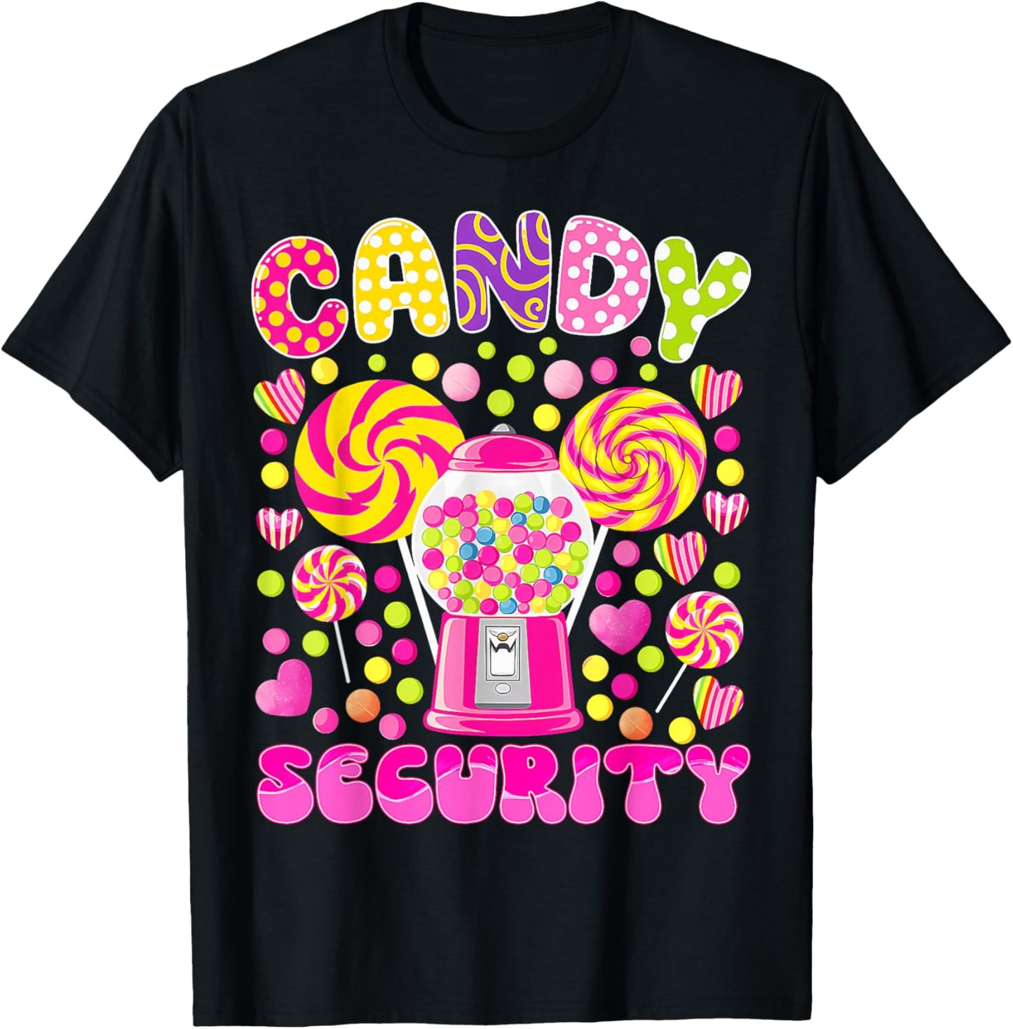 Candy Land Costume Women Candy Crew Funny Candy Security T-Shirt - T-Shirt | Black