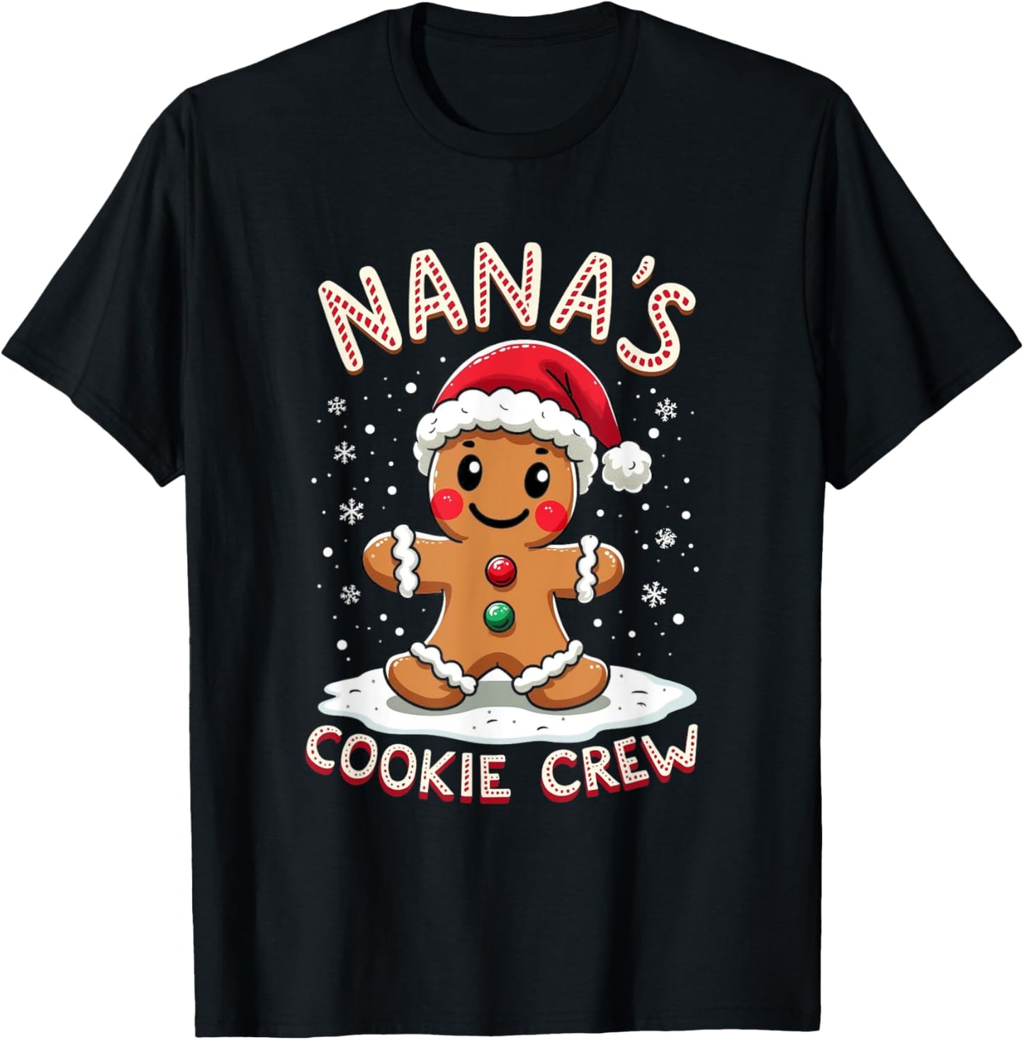 NANA'S COOKIE CREW Holiday Gingerbread T-Shirt - T-Shirt | Black