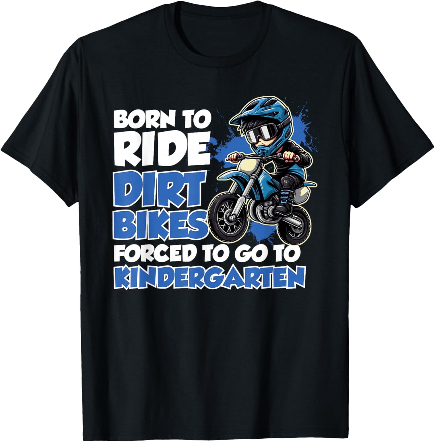 Kindergarten Back to School Dirt Bike Rider Biker Kids Boys T-Shirt - T-Shirt | Black