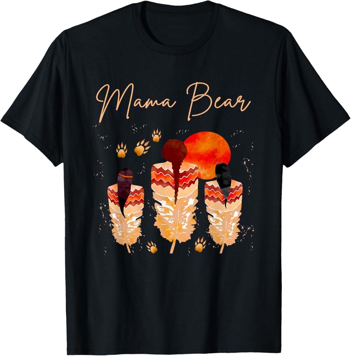 Mama Bear Proud Native American Women Indigenous T-Shirt - T-Shirt | Black