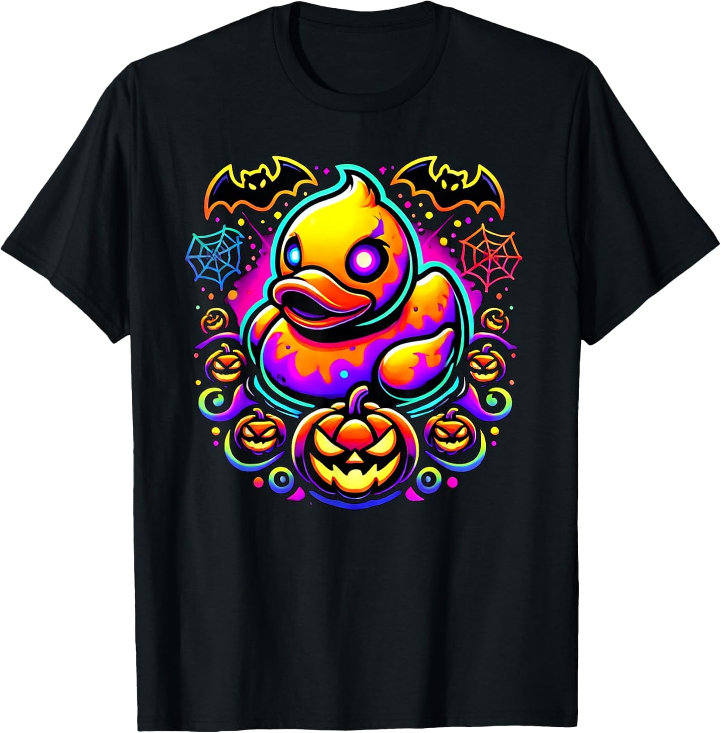 Pumpkin Rubber Duck Halloween T-Shirt - T-Shirt | Black