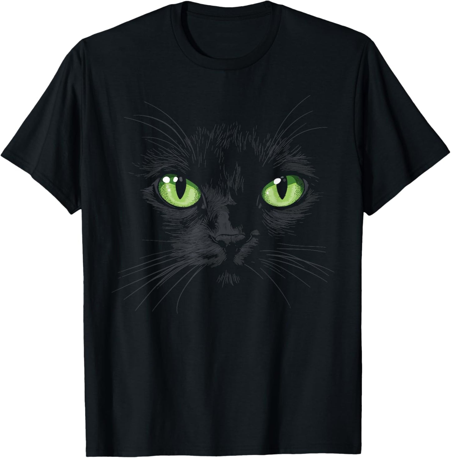 Black Cat with Green Eyes Women Kids T-Shirt - T-Shirt | Black
