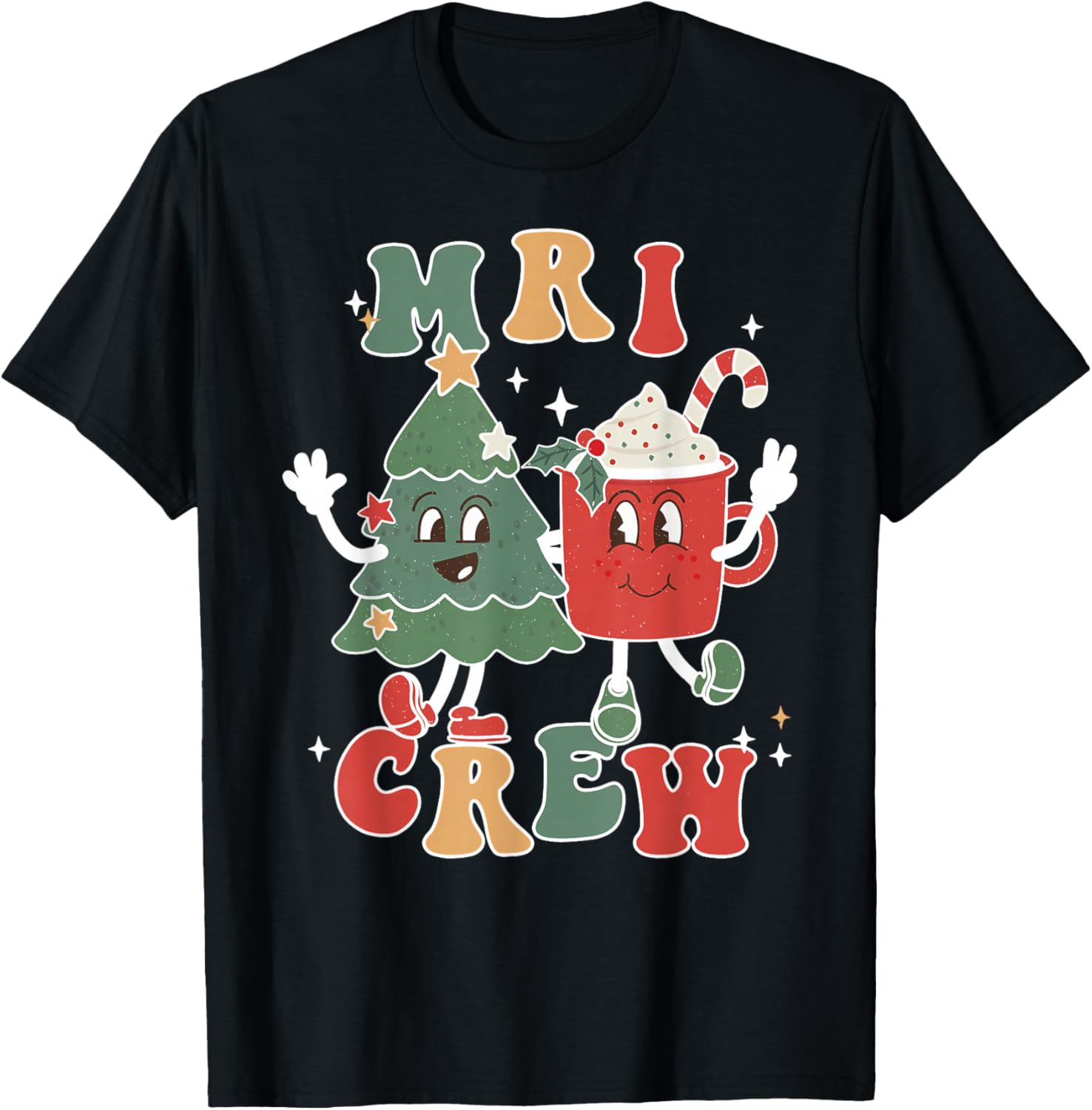 Christmas MRI Tech Crews Coffee Latte Xmas MRI Technologist T-Shirt - T-Shirt | Black