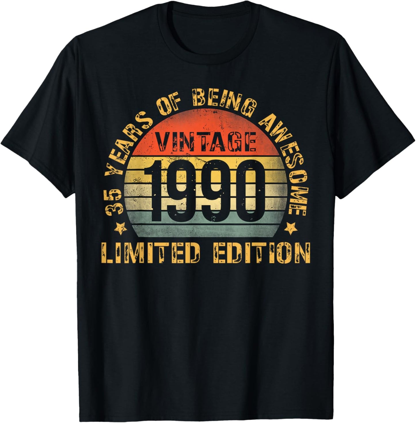 35 Year Birthday Decorations Men Gag 35yr 1990 35th Birthday T-Shirt - T-Shirt | Black