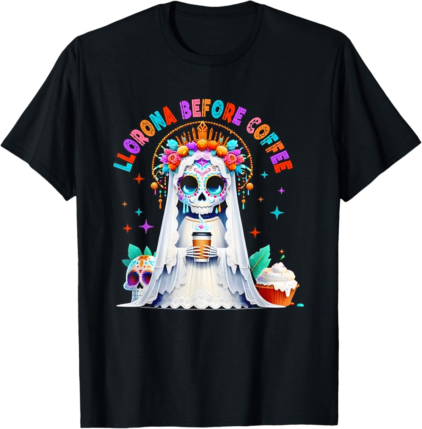 Llorona Before Coffee Horror Funny Women T-Shirt - T-Shirt | Black