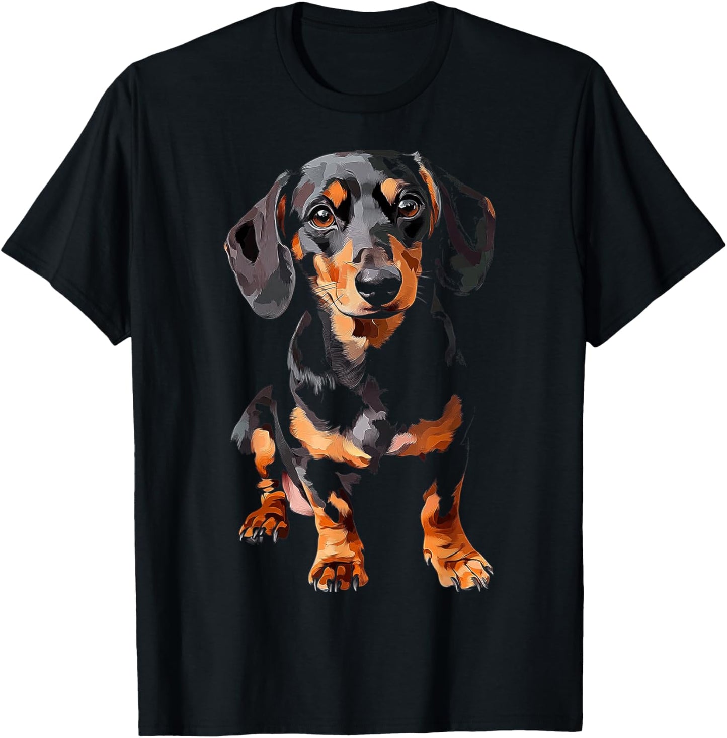 Dachshund Dog Motif Pet Art Dachshund Men Women Kids T-Shirt - T-Shirt | Black