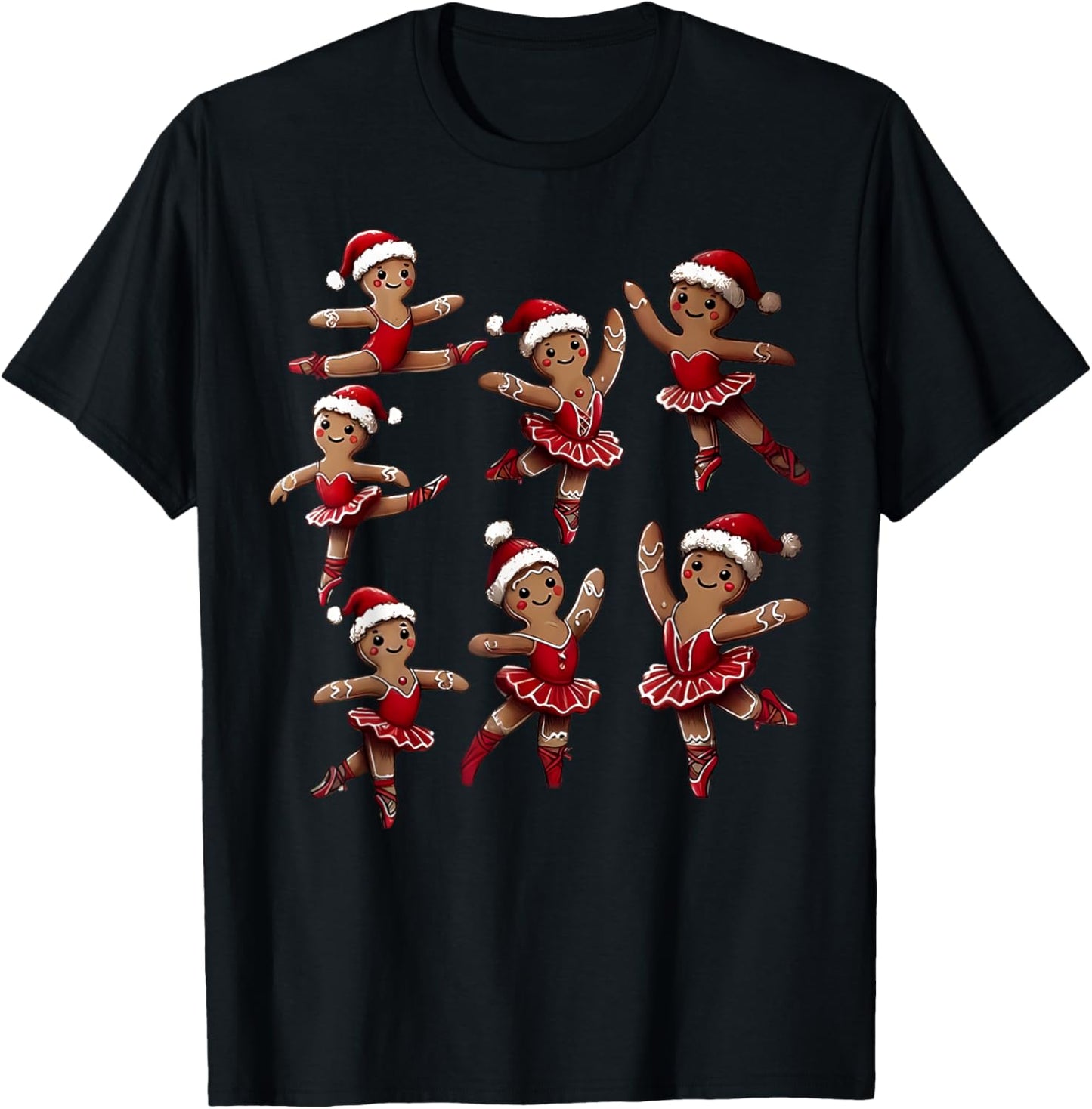 Ballet Gingerbread Ballet Dancer Dance Teacher Christmas T-Shirt - T-Shirt | Black