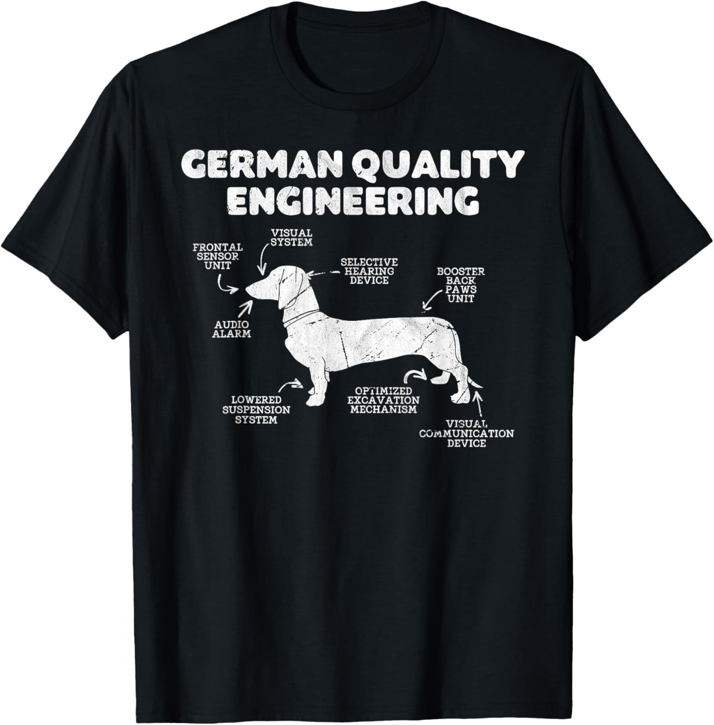 German Quality Engineering Dachshund Lover Wiener Dog funny T-Shirt - T-Shirt | Black
