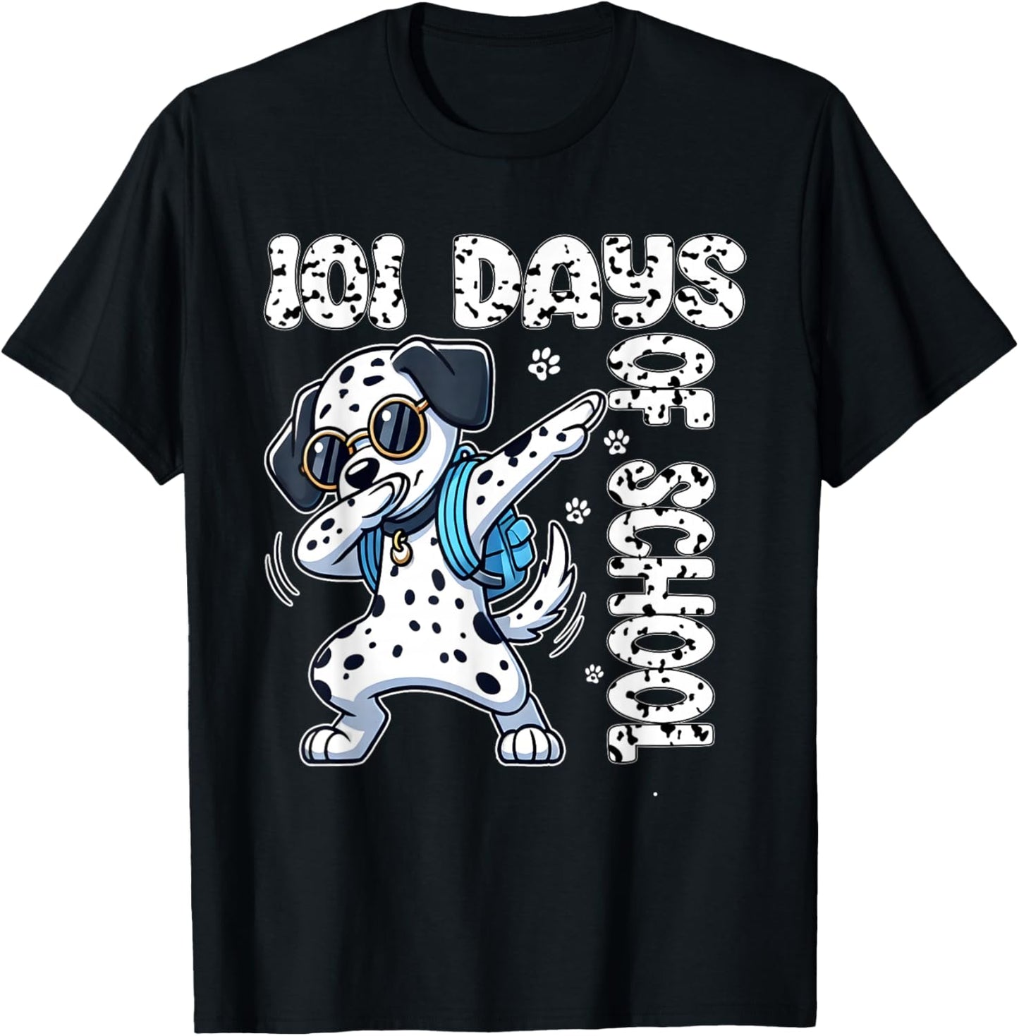 100 Days Of School Dalmatian Dog Boy Kid 100th Day Of School T-Shirt - T-Shirt | Black