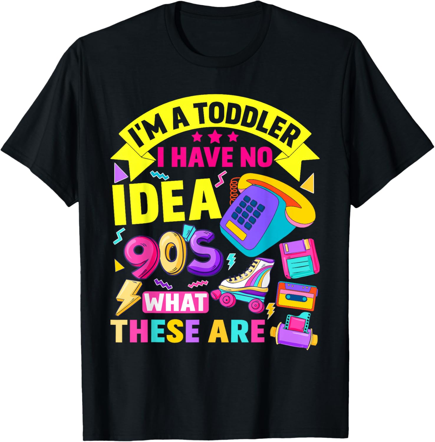 90s Outfit Ideas For Toddlers & 90s Theme Kids 90s Nostalgia T-Shirt - T-Shirt | Black