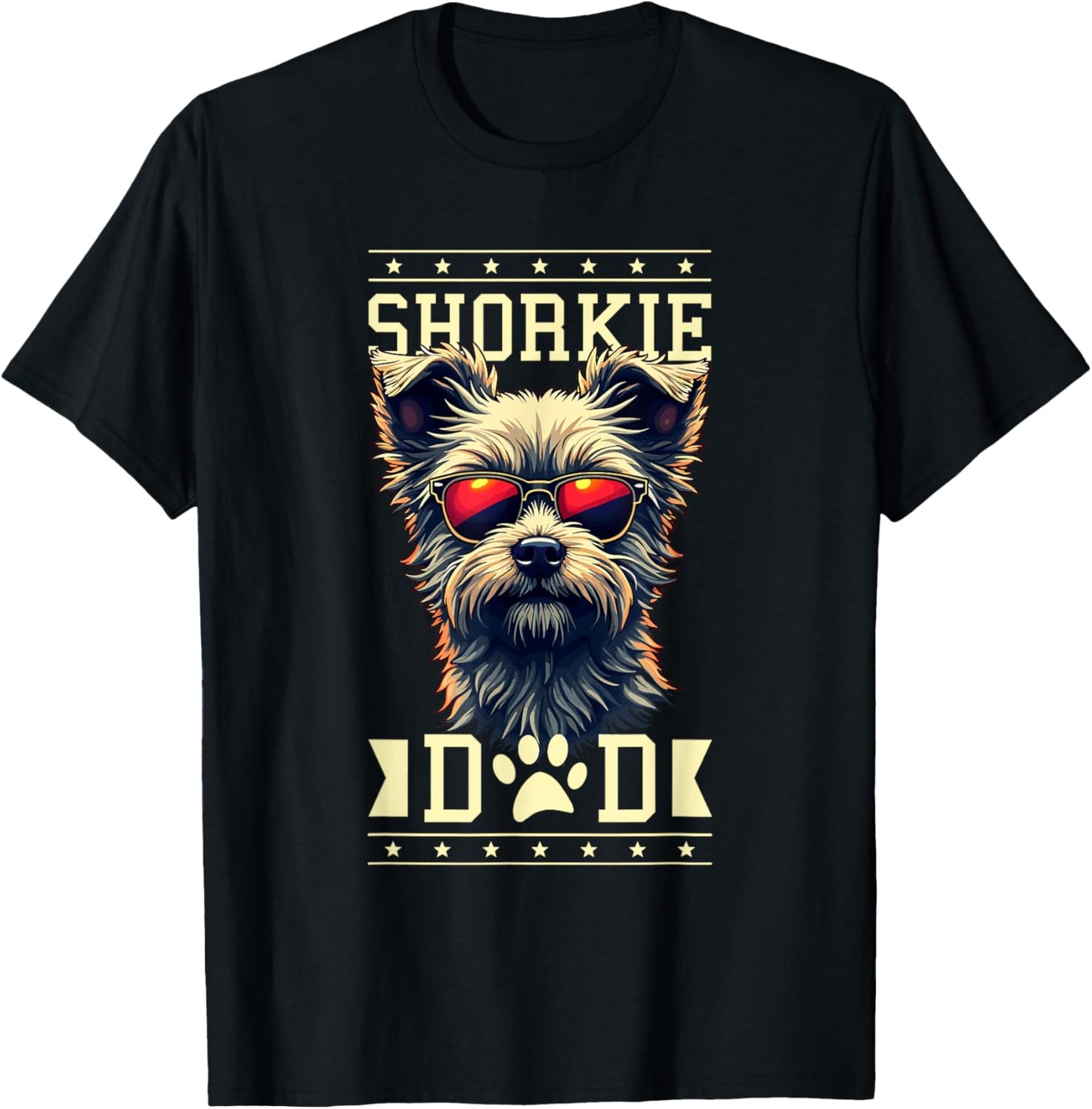 Shorkie Dad Shorkies Shih Tzu Yorkshire Terrier T-Shirt - T-Shirt | Black