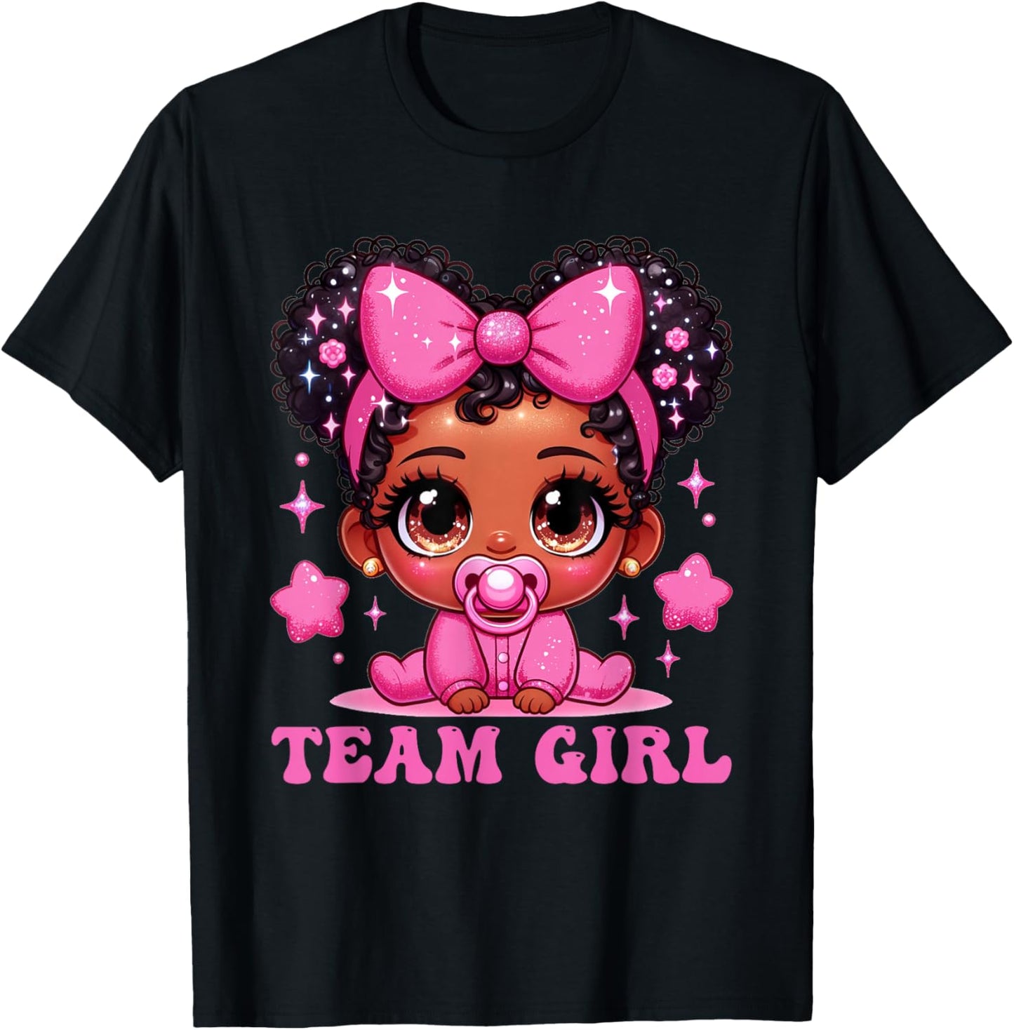 Team Girl Gender Reveal Baby Announcement Party T-Shirt - T-Shirt | Black