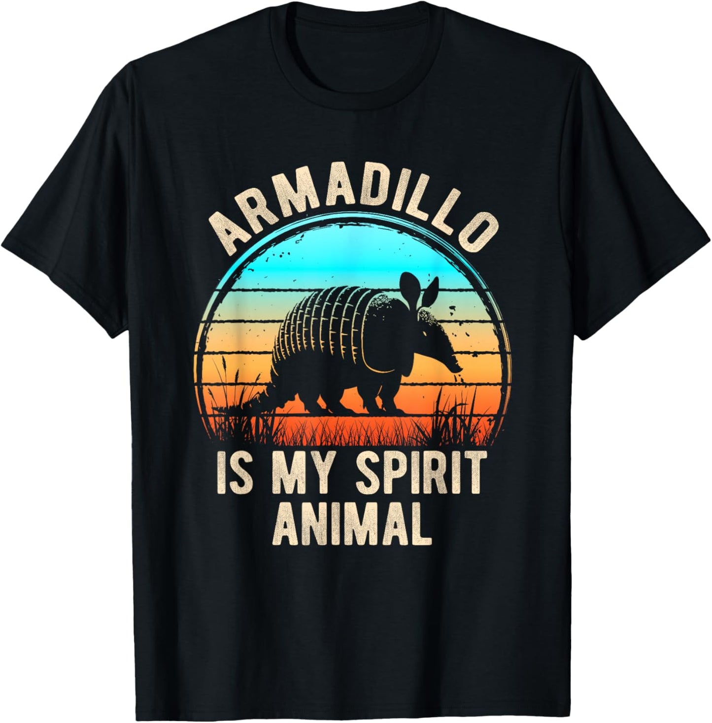 Armadillo Is My Spirit Animal Retro Nature Lovers T-Shirt - T-Shirt | Black