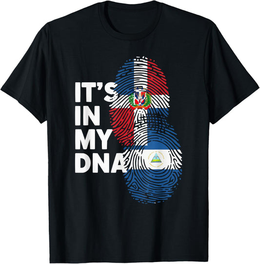 Half Dominican Half Nicaraguan Dominican Republic Nicaragua T-Shirt - T-Shirt | Black