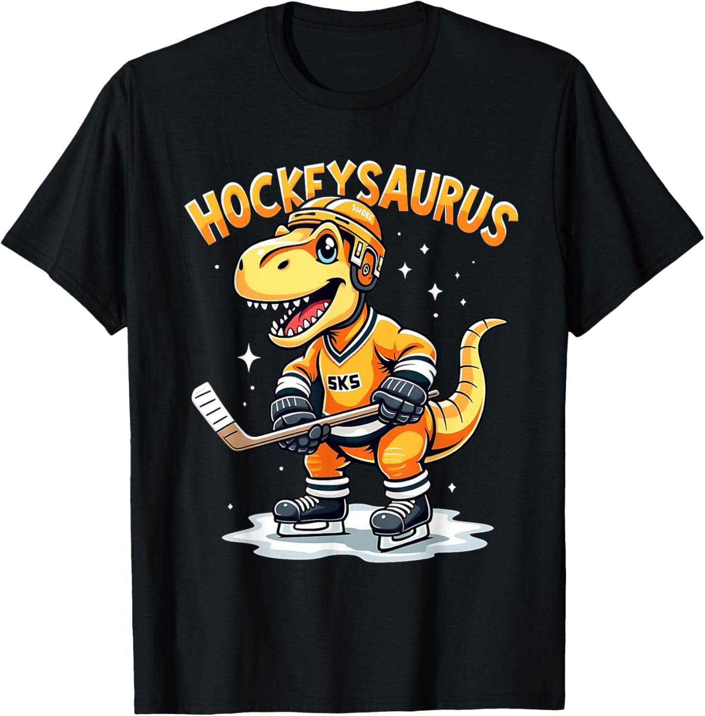 Hockeysaurus FunnyDinosaur Hockey Kids Hockey Boy T-Shirt - T-Shirt | Black