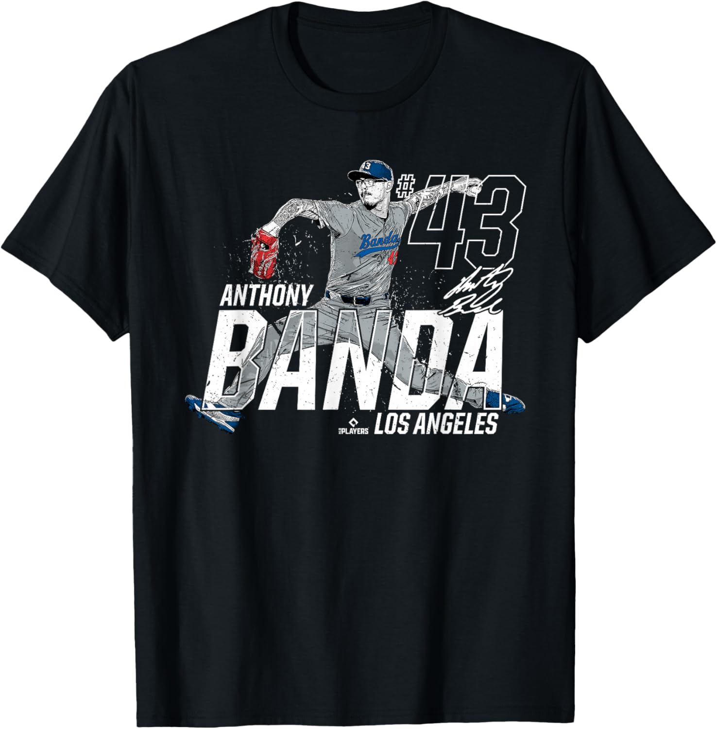 Dynamic Pose Anthony Banda Los Angeles Baseball MLBPA T-Shirt - T-Shirt | Black